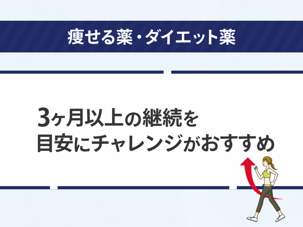 痩せる薬・ダイエット薬は続けることで効果に期待
